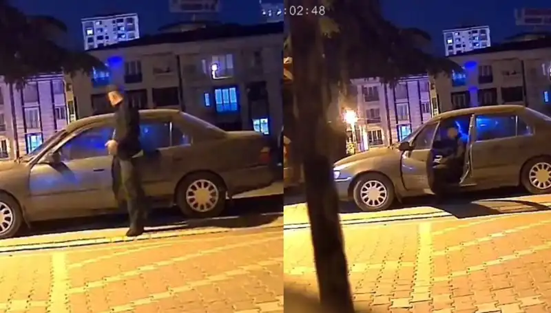 Park Halindeki Otomobili Saniyeler İçinde Çalan Hırsız Yakalandı!