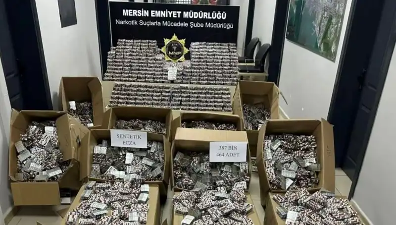 Mersin’de Uyuşturucu Operasyonu: 387 Bin Hap Ele Geçirildi!